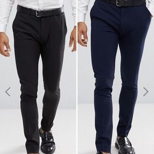 NWOT *2 PAIRS* ASOS Black & Navy Blue Skinny Pants